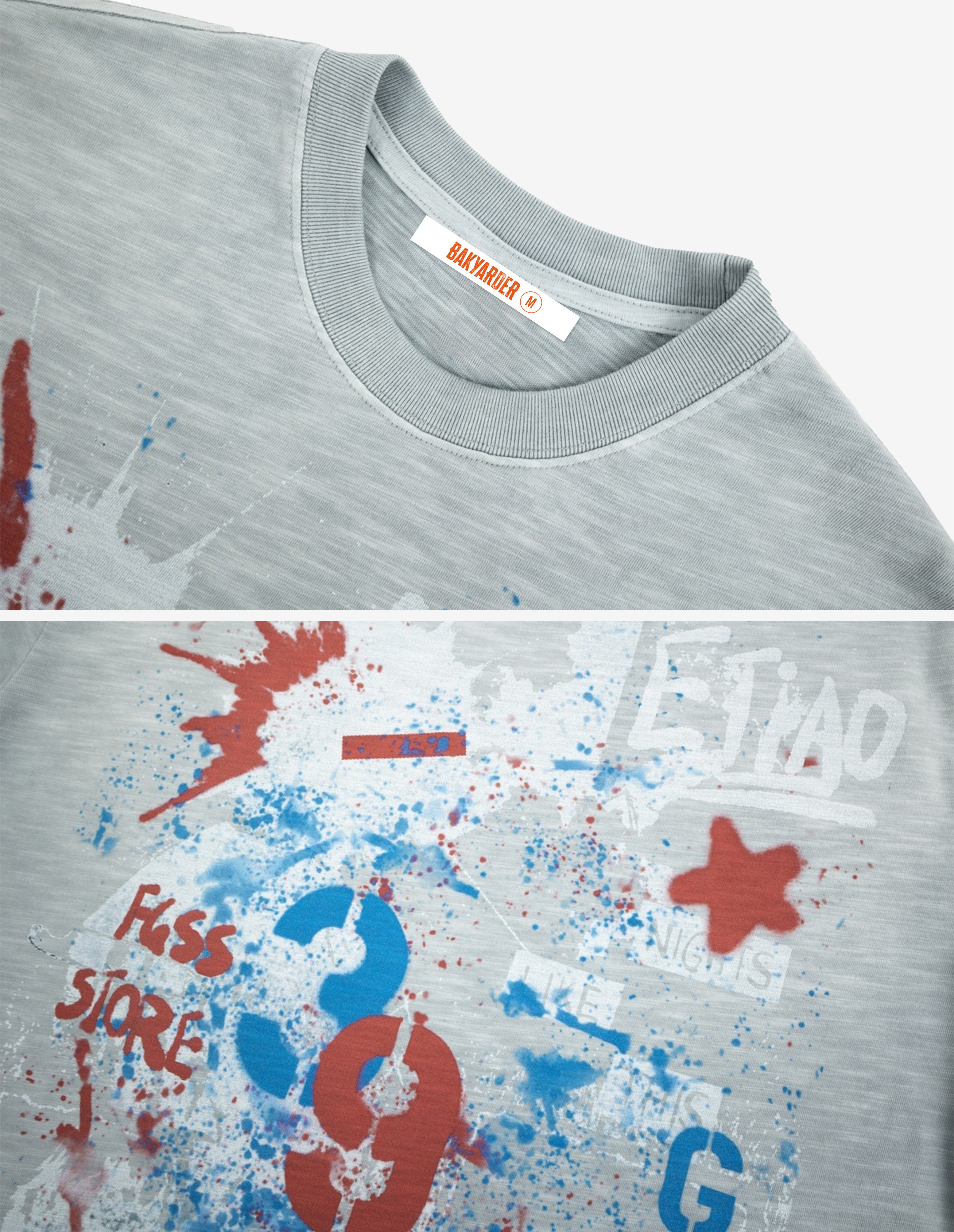 BAKYARDER Vintage Number Print Gradient T-Shirt