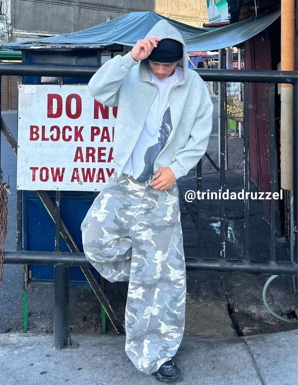 BAKYARDER Vintage Washed Camouflage Bucket Cargo Pants