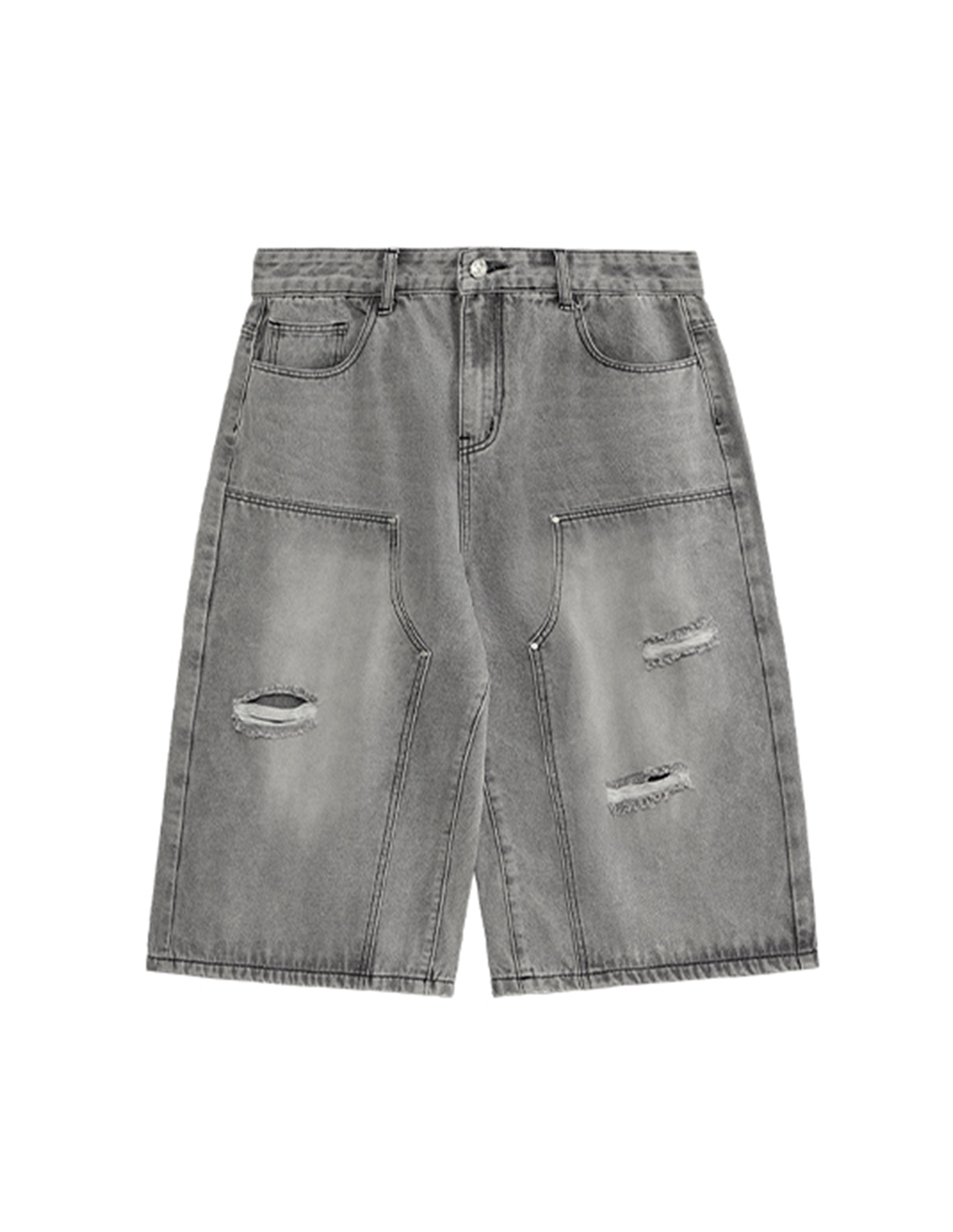 BAKYARDER Vintage Ripped Cropped Denim Pants