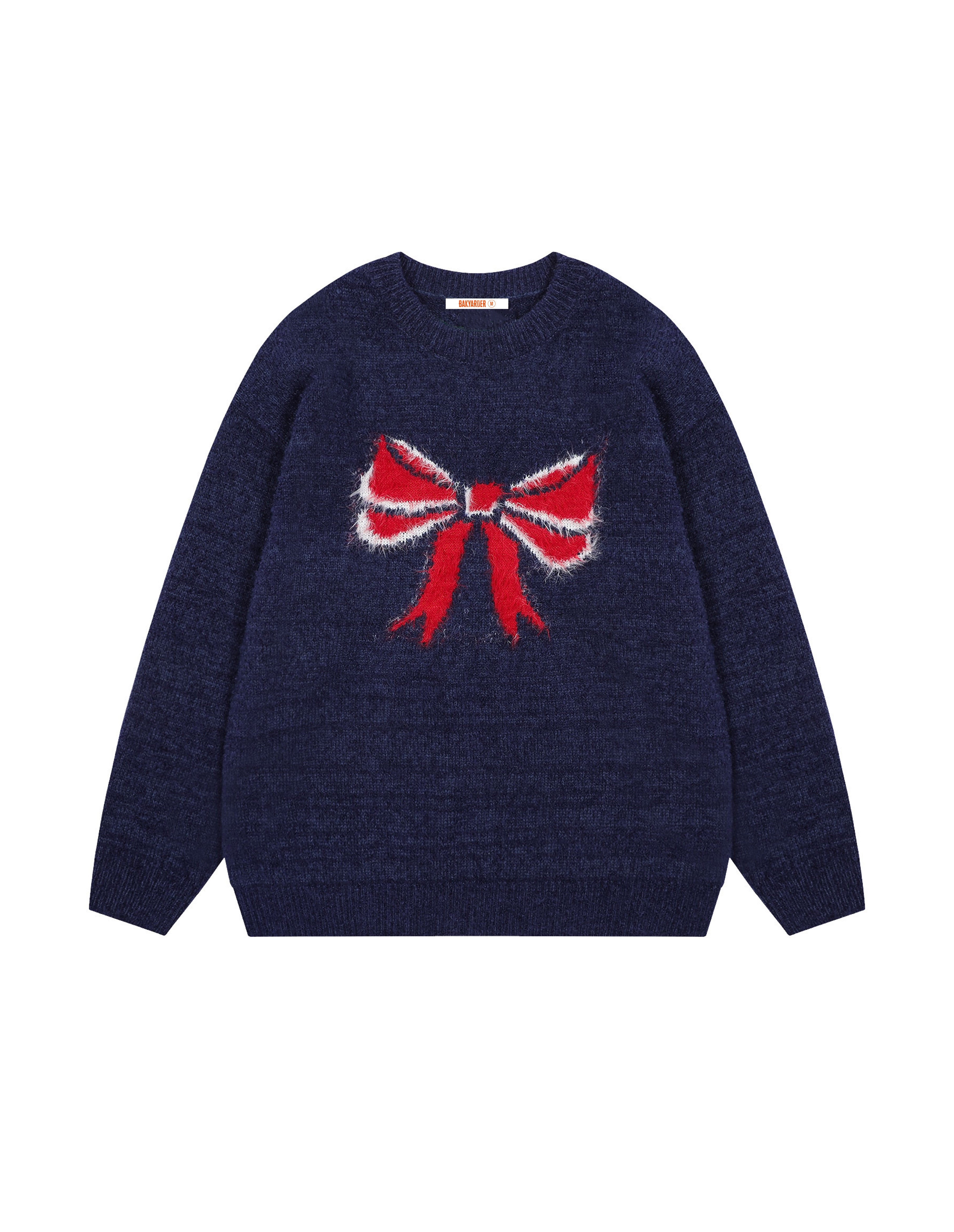 BAKYARDER Bow Jacquard Sweater