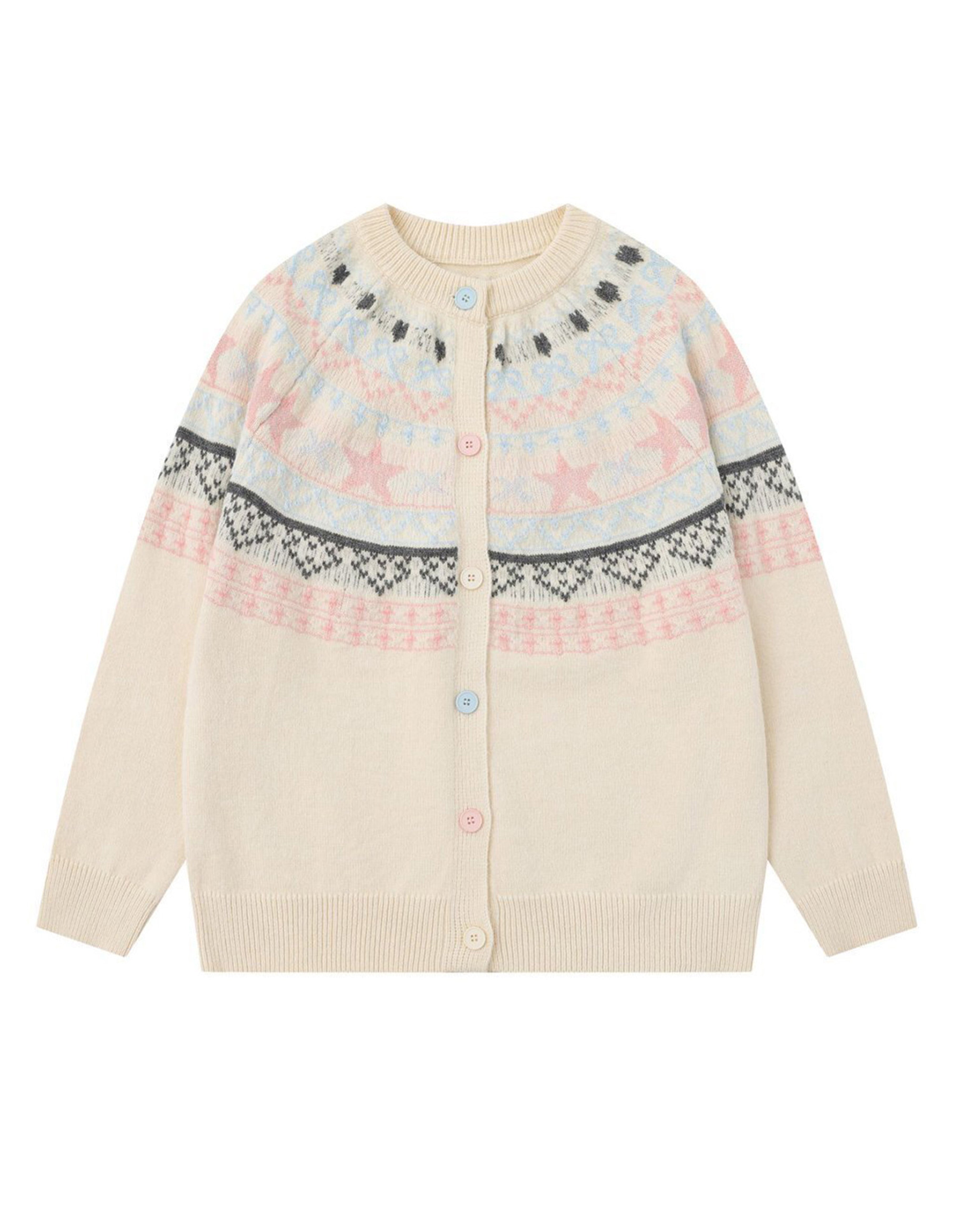 BAKYARDER Bowknot Star Cardigan Sweater