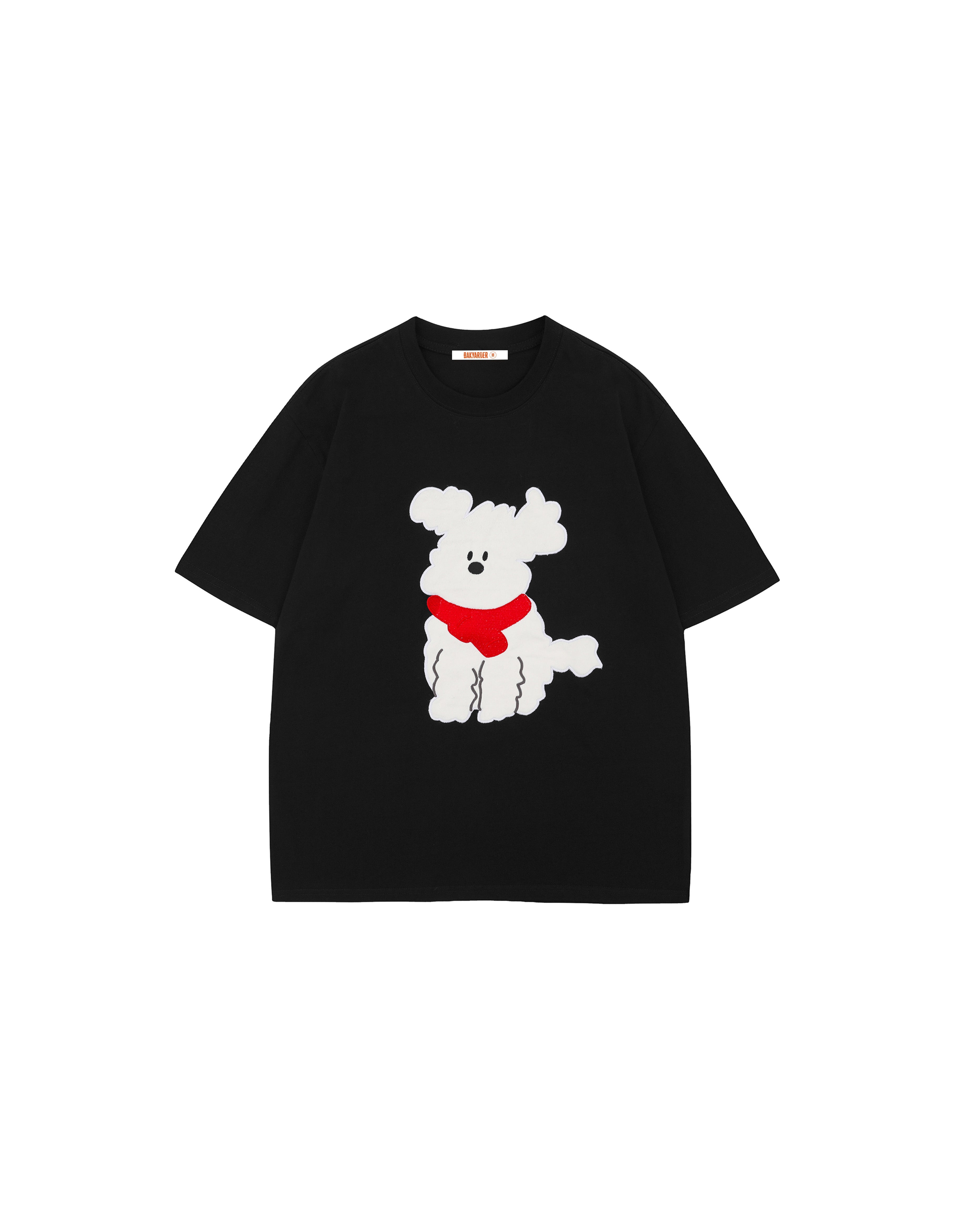 BAKYARDER Cartoon Scarf Puppy Print Tee