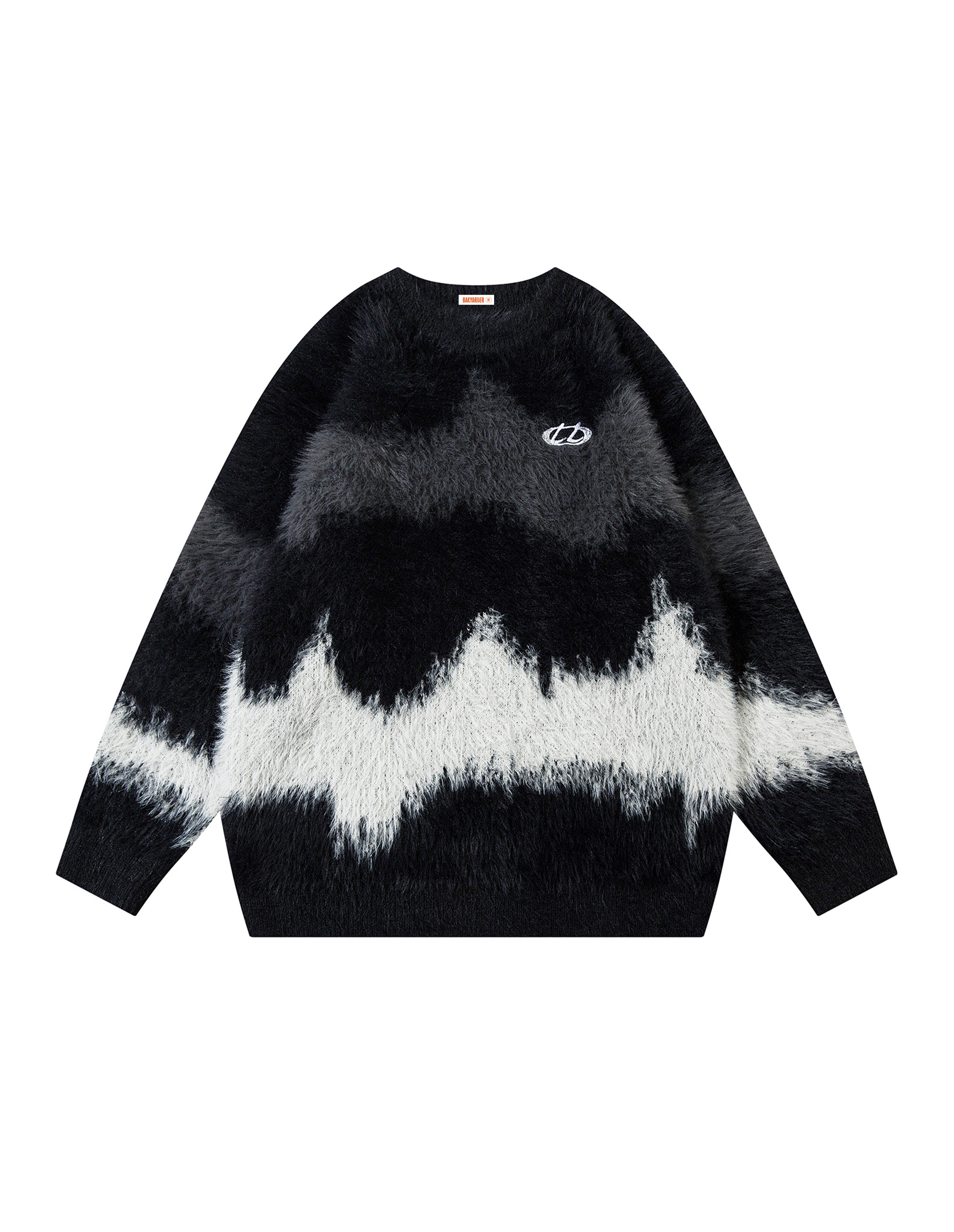 BAKYARDER Casual Fuzzy Color-Block Pullover Sweater