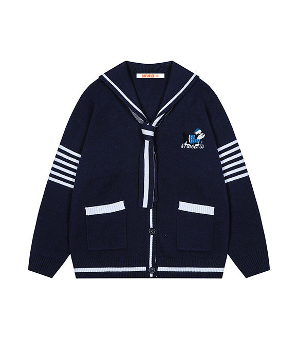 BAKYARDER Puppy Embroidered Cardigan Sweater