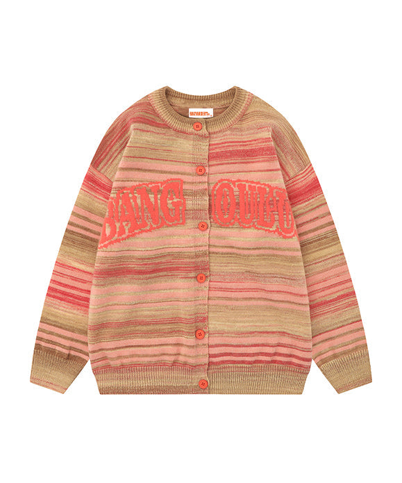 BAKYARDER Street Striped Gradient Cardigan