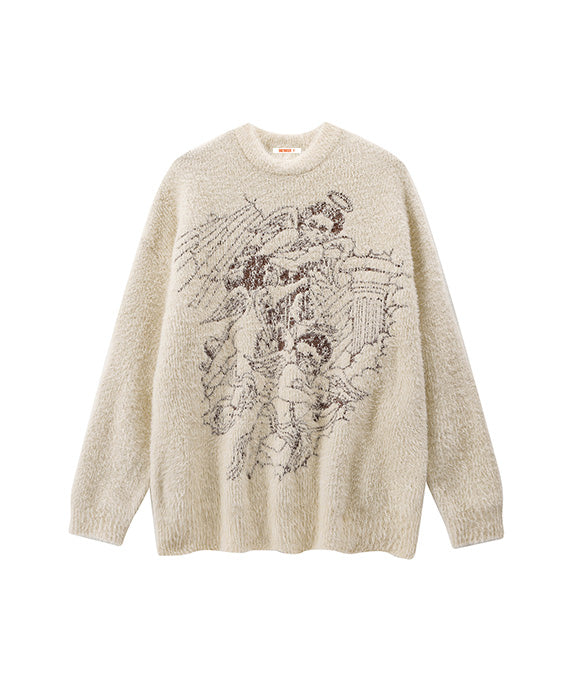 BAKYARDER Vintage Jacquard Crewneck Sweater