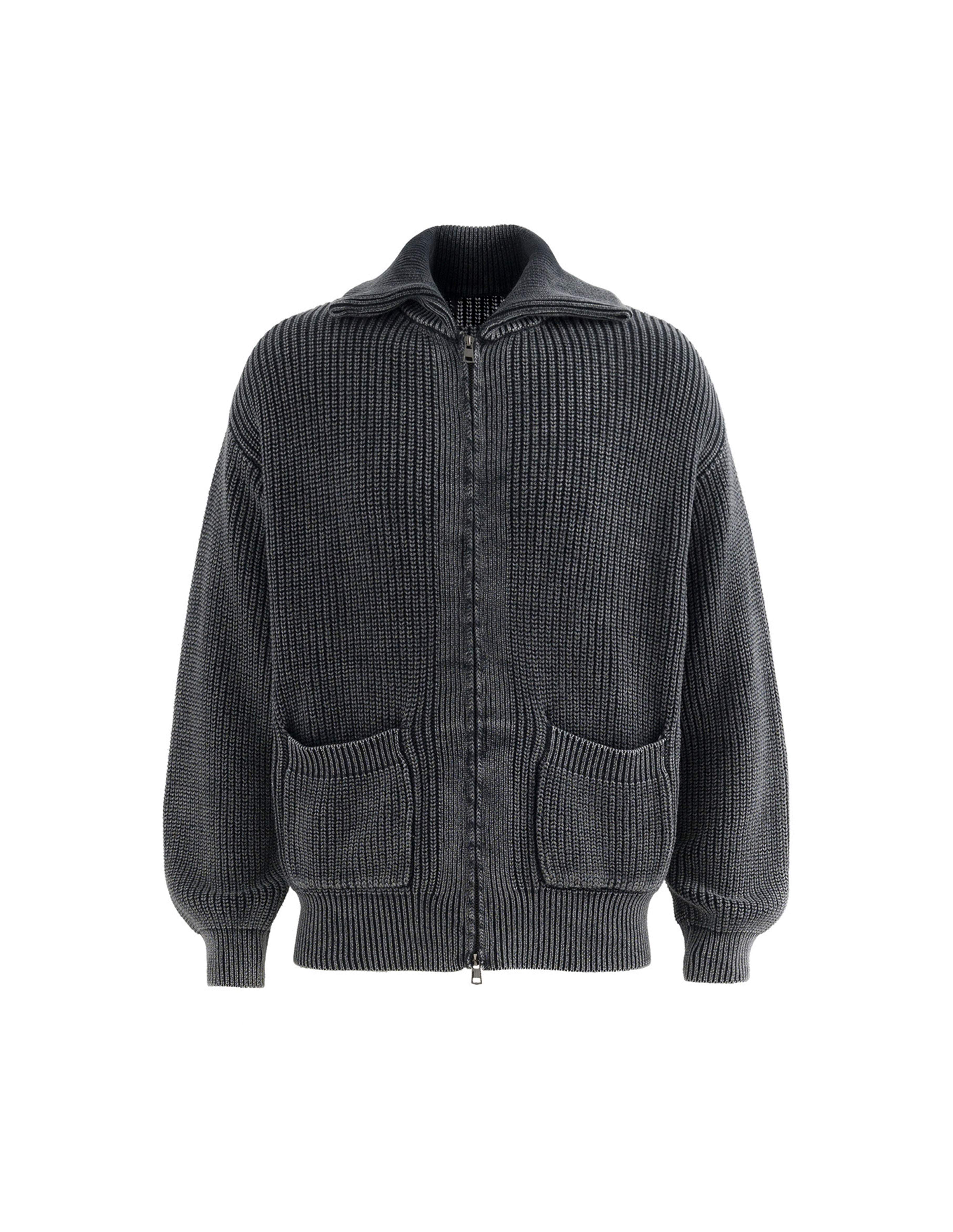 BAKYARDER Vintage Lapel Zip Cardigan