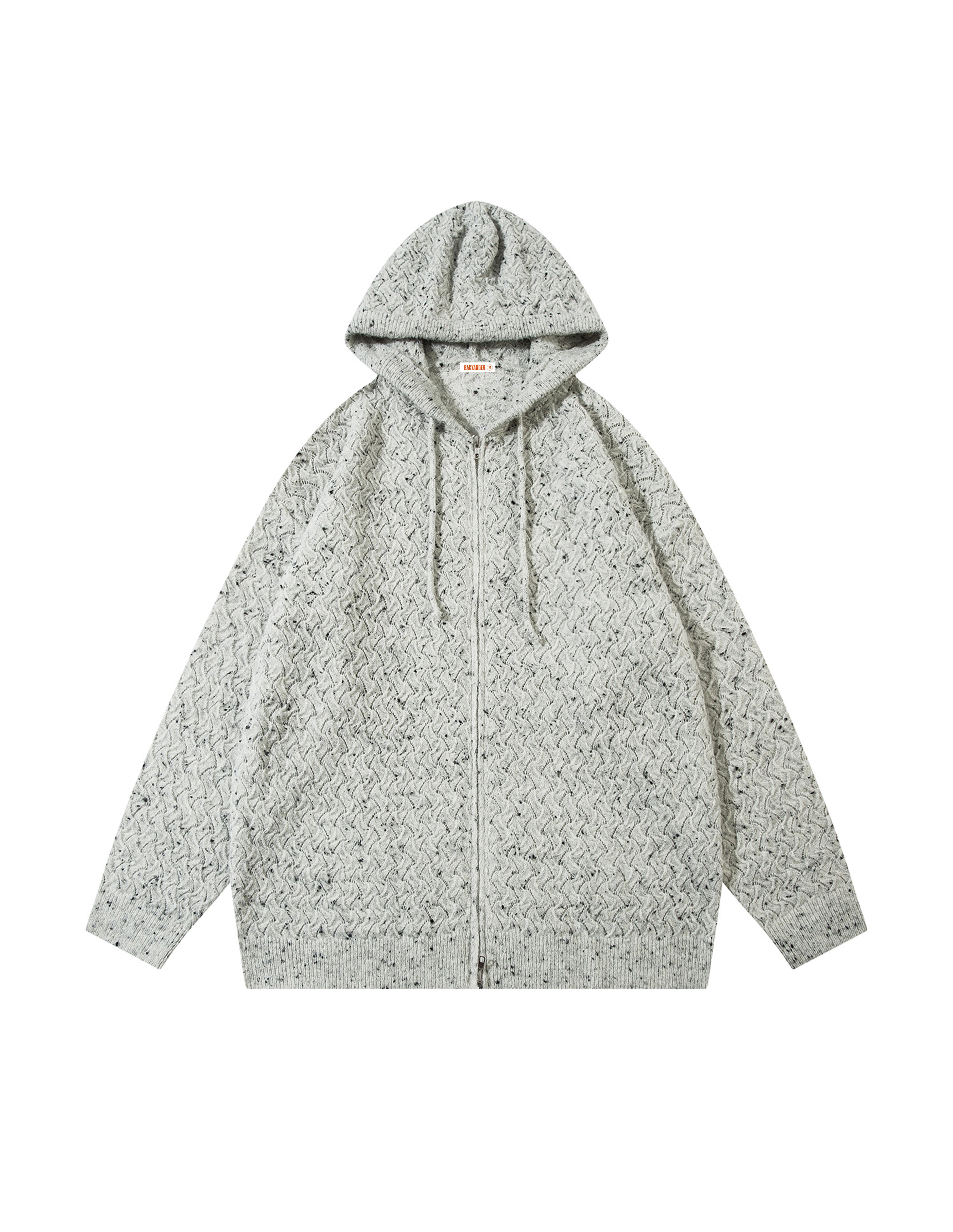 BAKYARDER Vintage Lazy-Style Hooded Zip-Up Cardigan Sweater