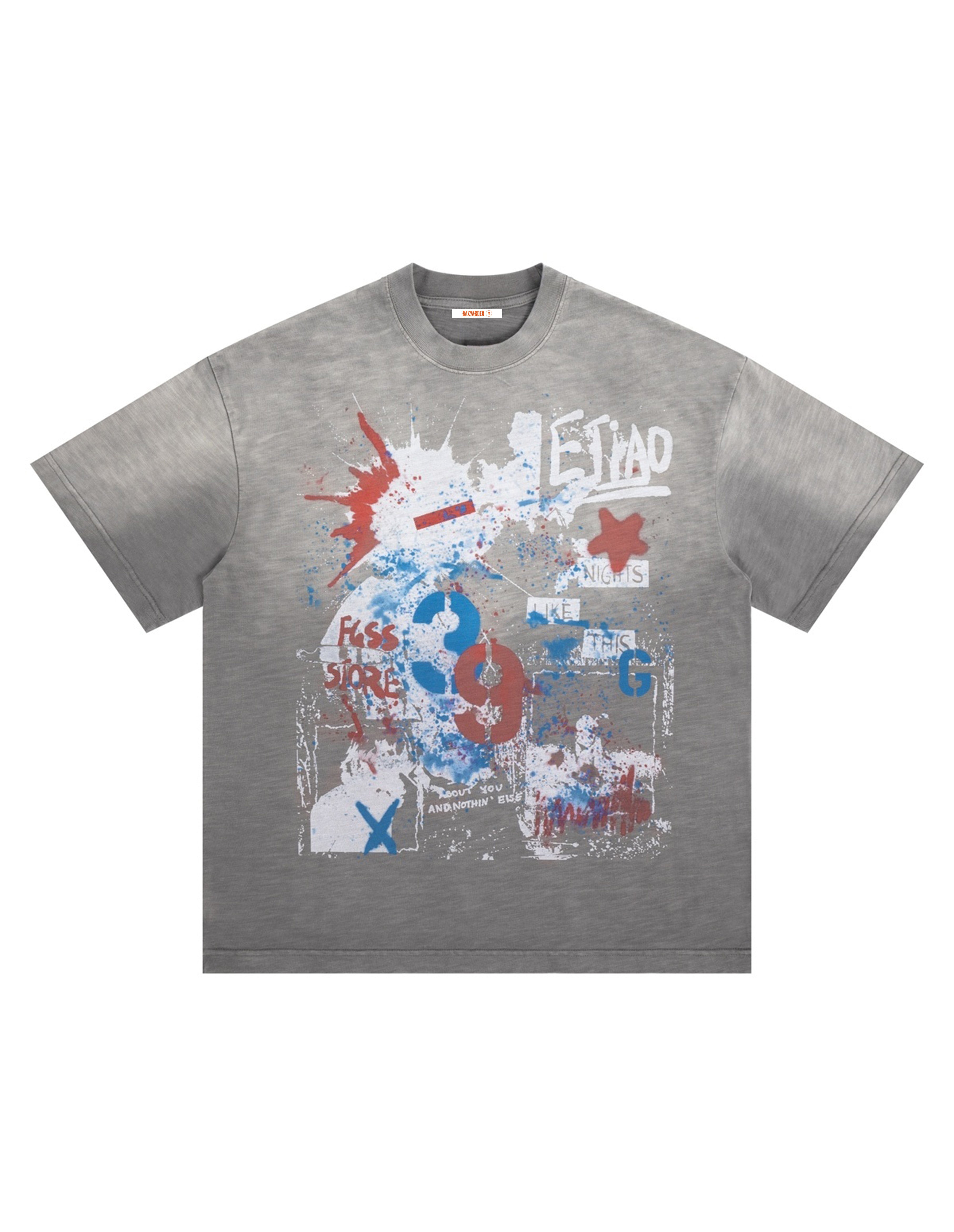 BAKYARDER Vintage Number Print Gradient T-Shirt