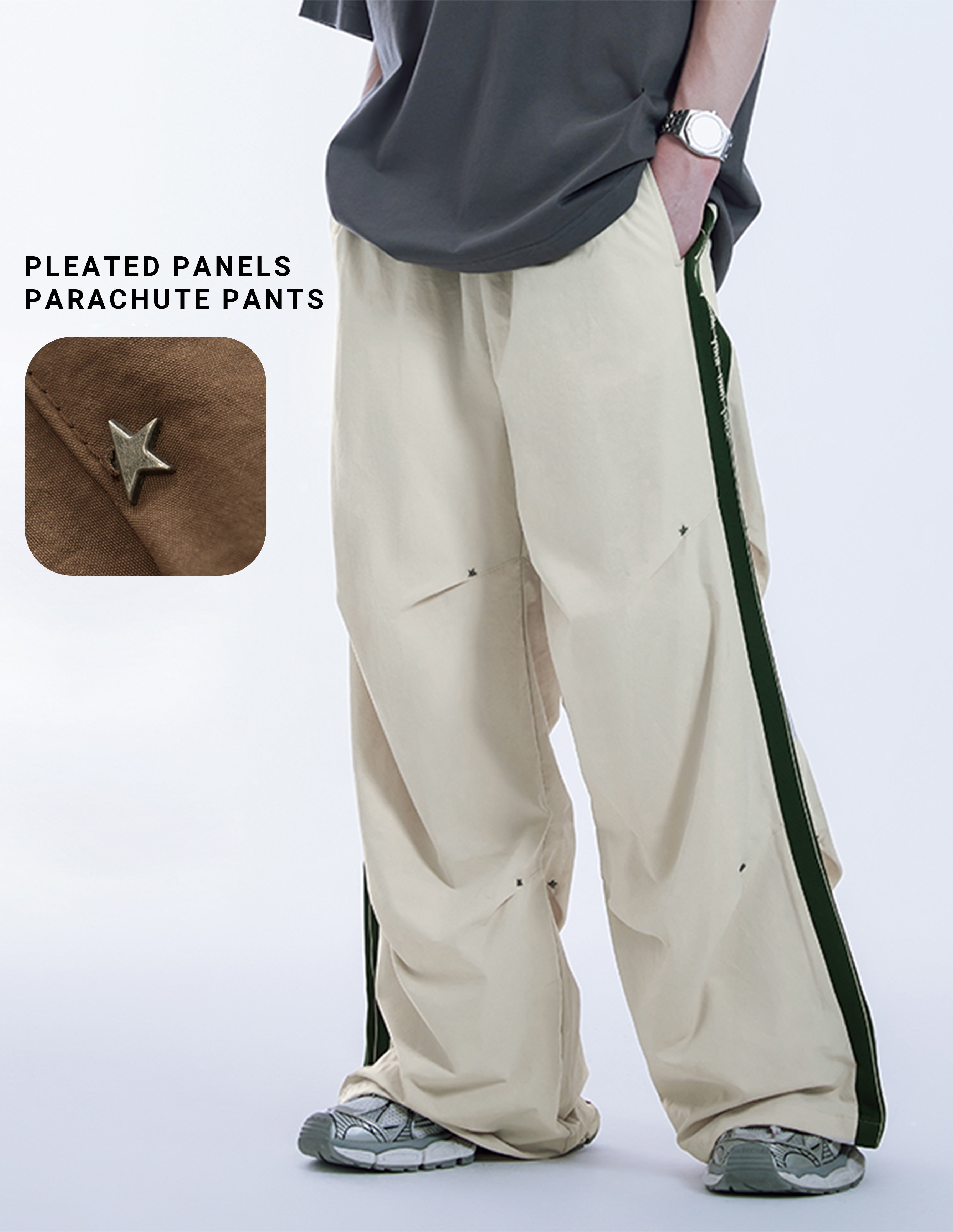 BAKYARDER Vintage Pleated Sport Drawstring Pants