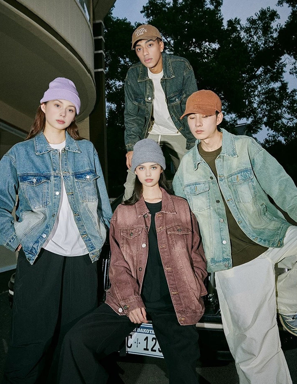 BAKYARDER Vintage Polo Collar Denim Jacket