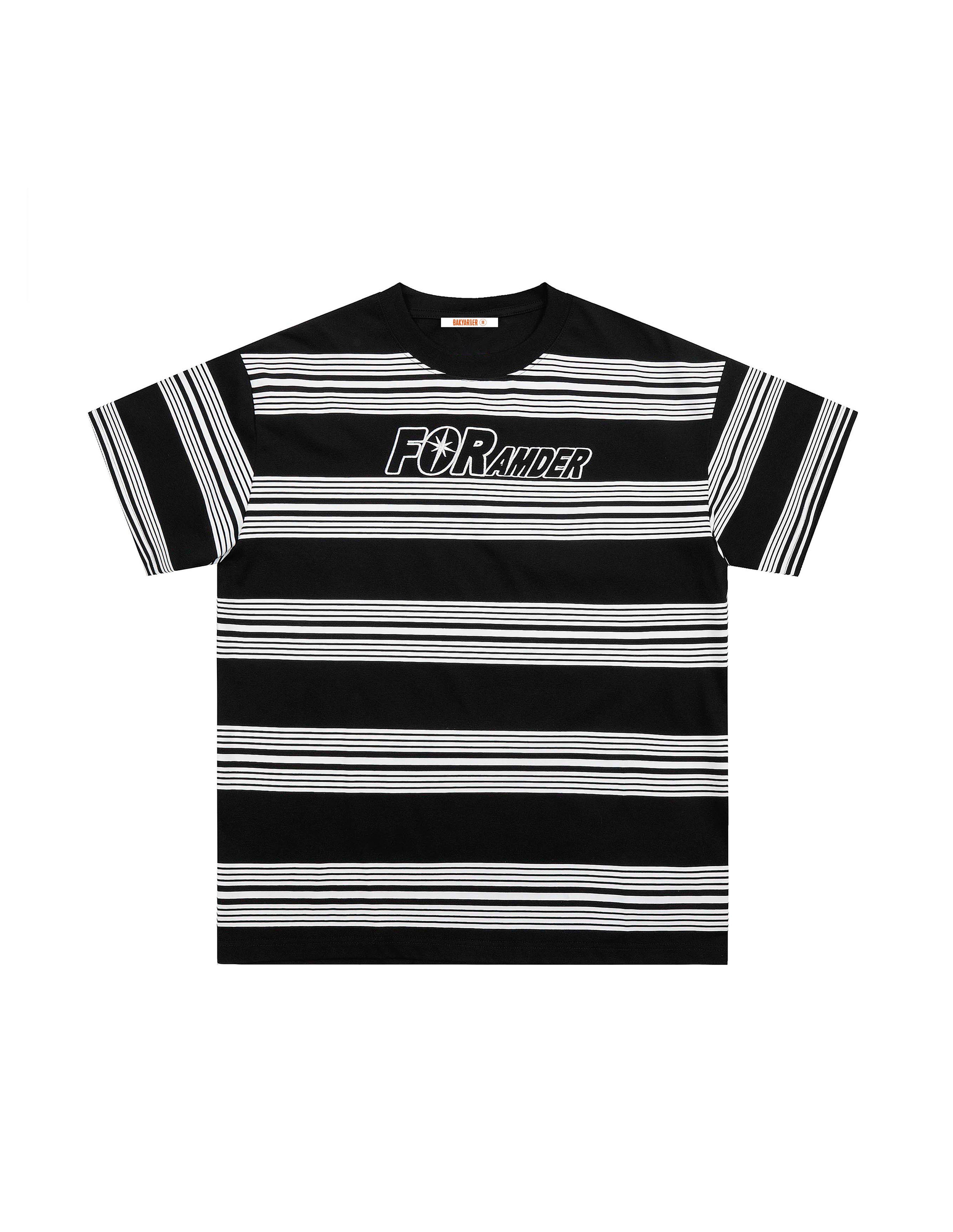 BAKYARDER Vintage Striped Letter T-Shirt