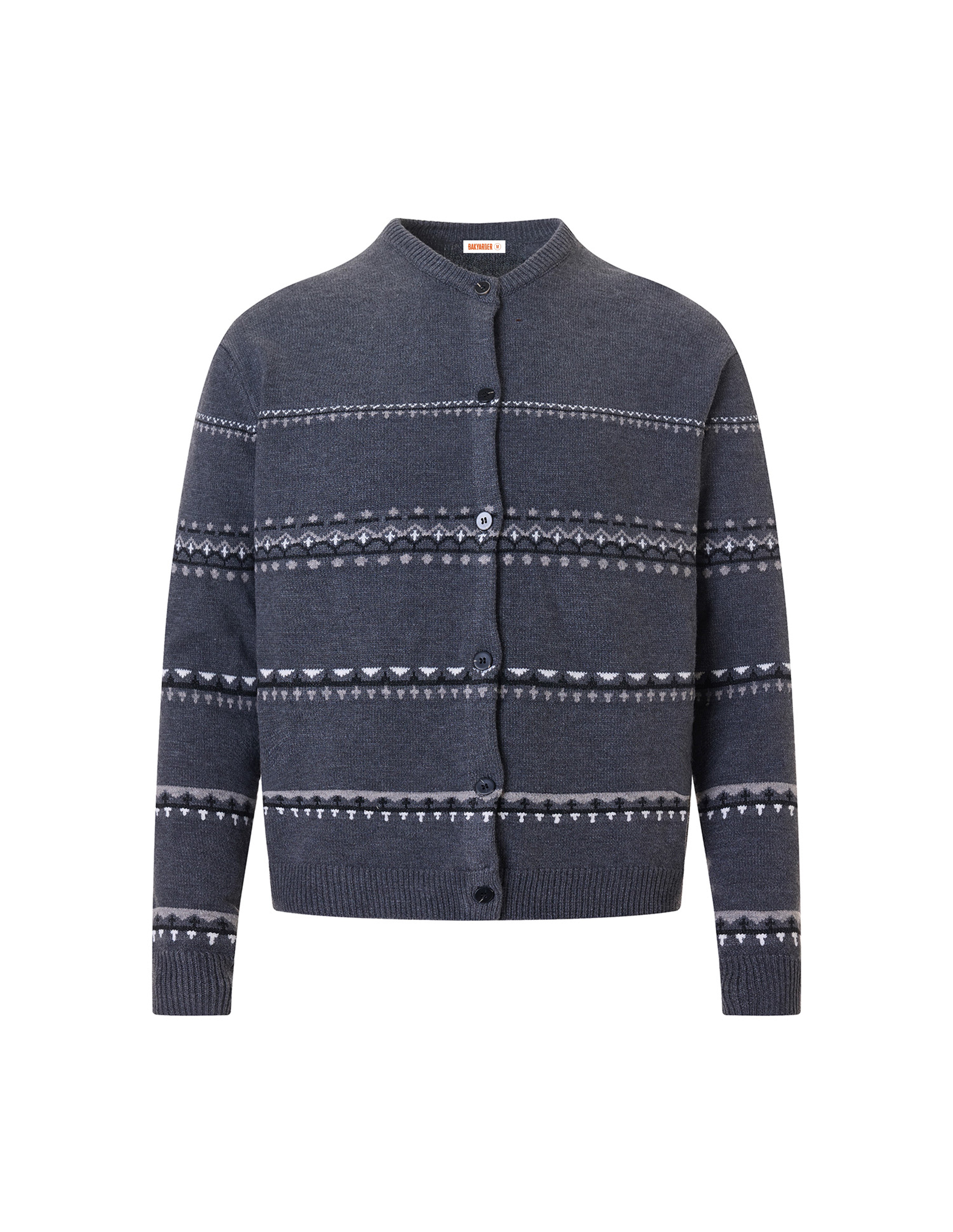 BAKYARDER Vintage Textured Jacquard Cardigan Sweater