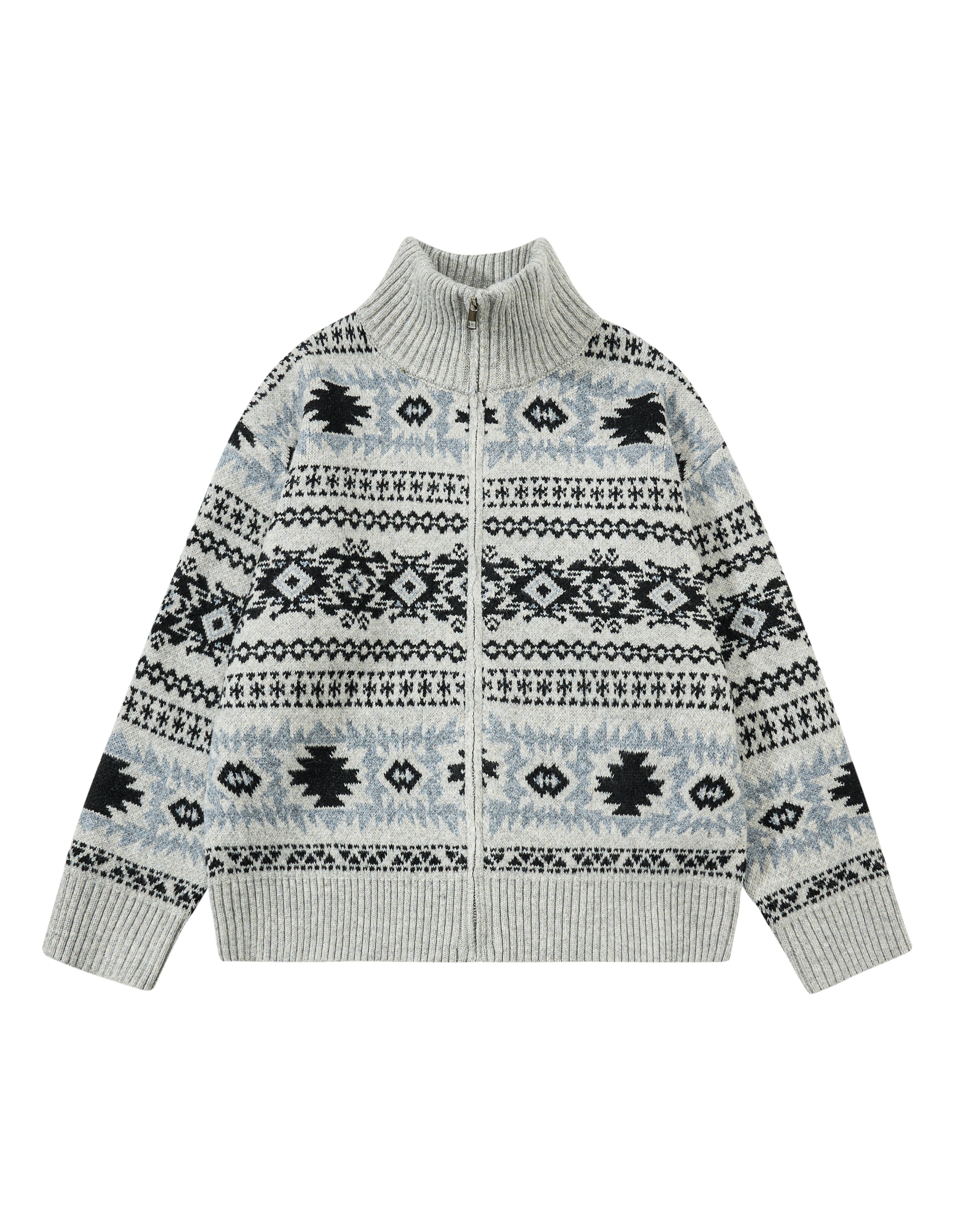 BAKYARDER Vintage Totem Jacquard Cardigan Sweater