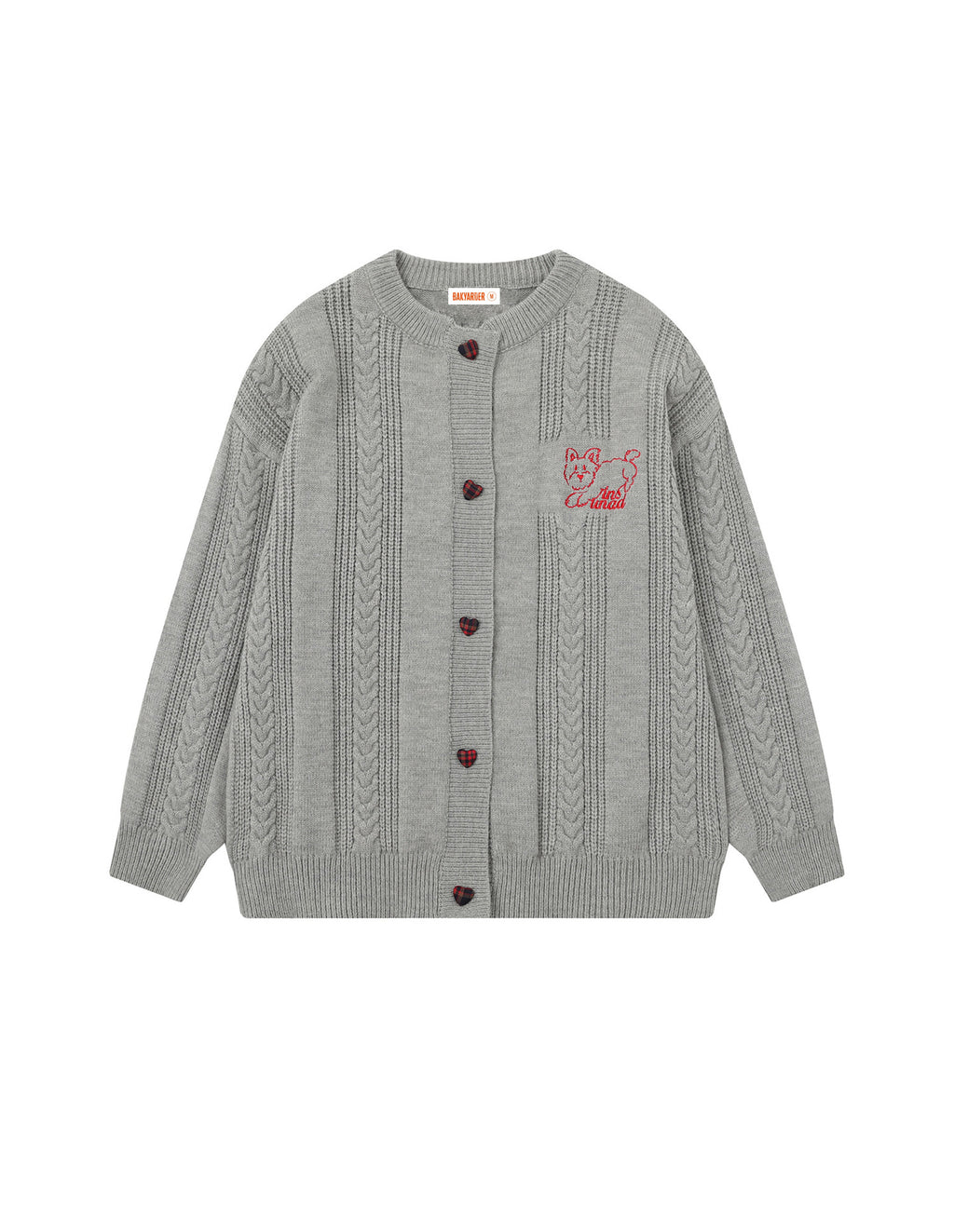 BAKYARDER Vintage Versatile Embroidered Cable Knit Cardigan Sweater