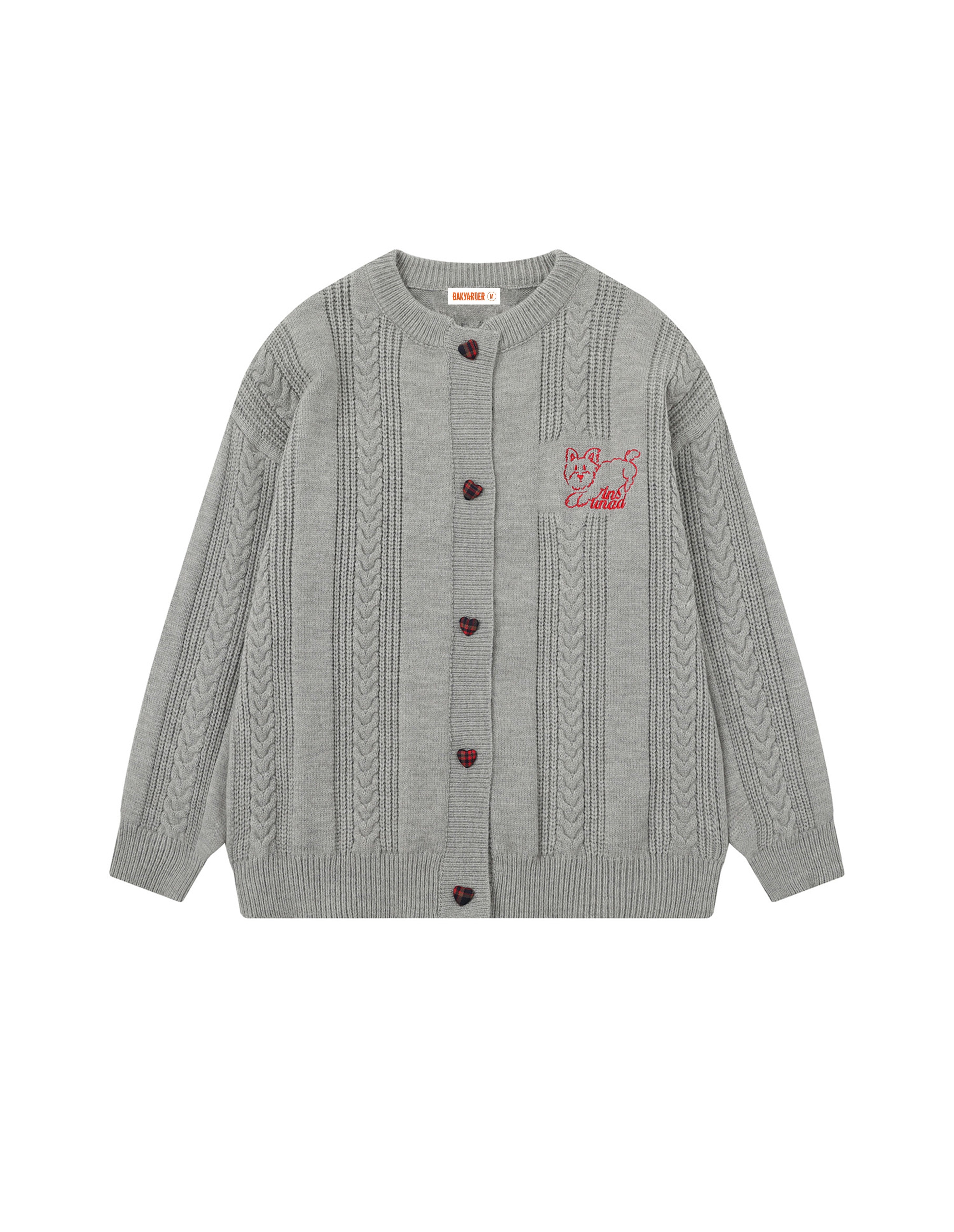 BAKYARDER Vintage Versatile Embroidered Cable Knit Cardigan Sweater