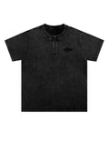 BAKYARDER Vintage Washed Distressed Half-Zip T-Shirt