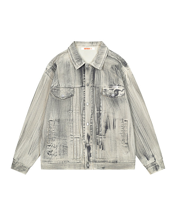 BAKYARDER Vintage Washed Workwear Denim Jacket