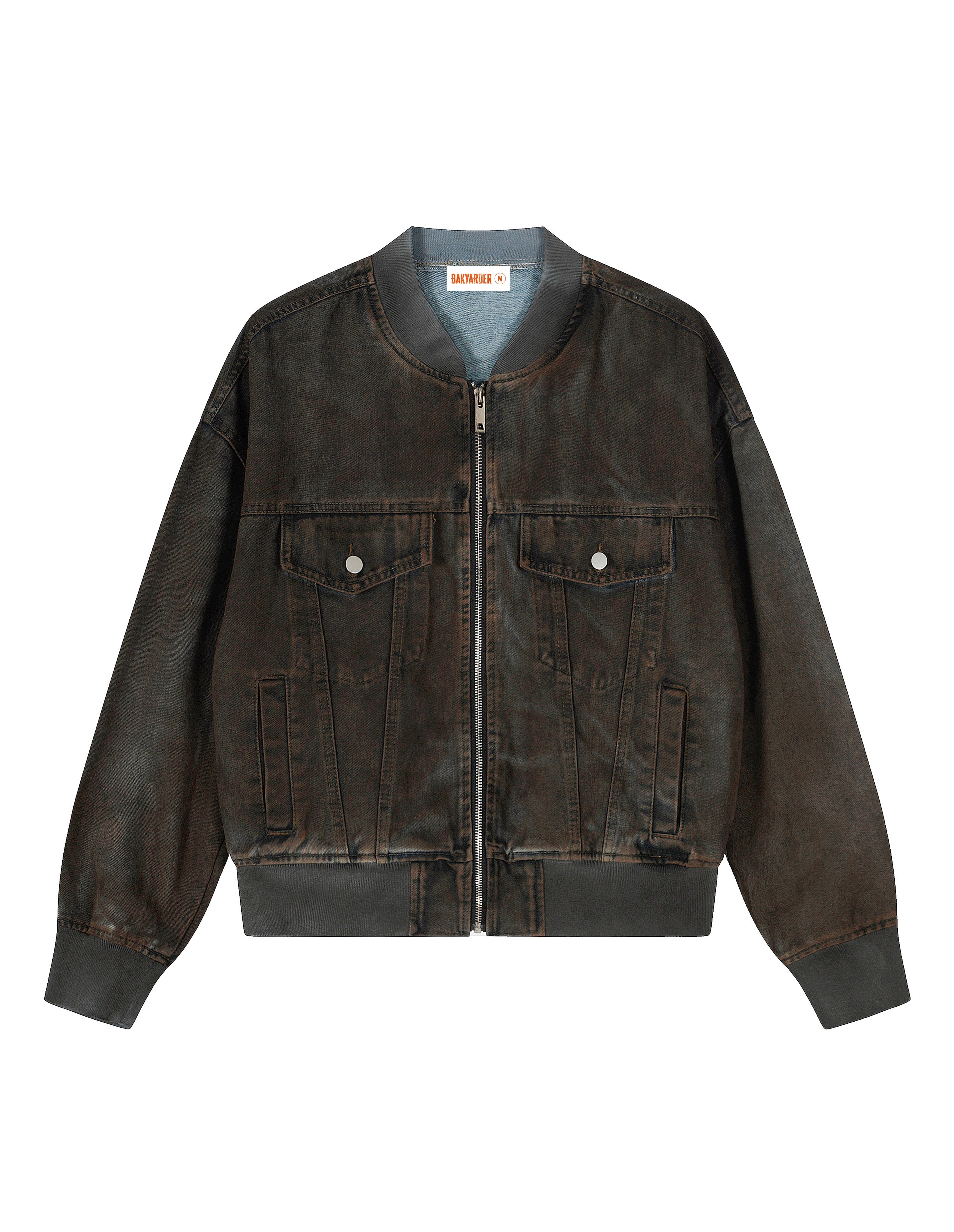 BAKYARDER Vintage Washed Workwear Denim Jacket