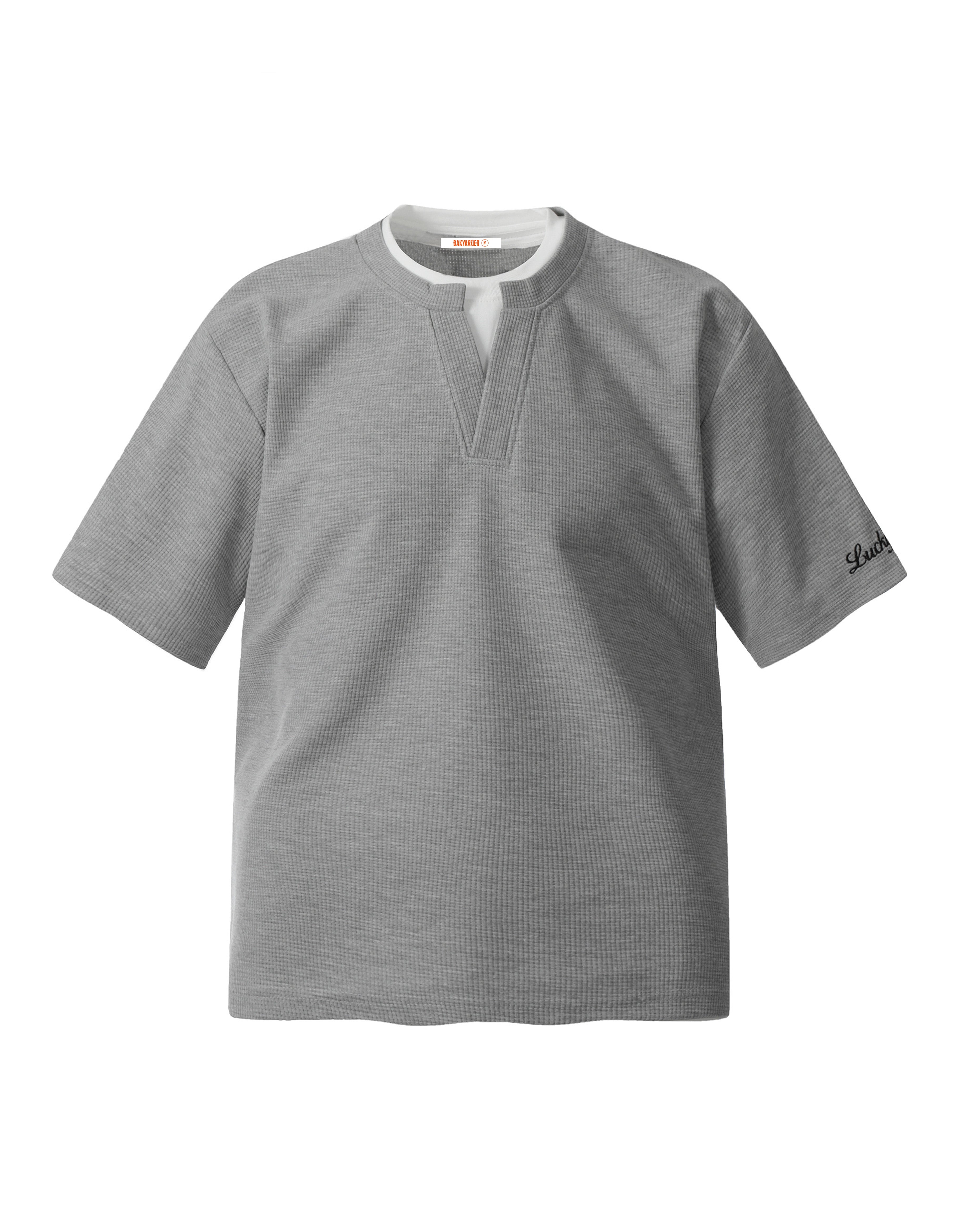 BAKYARDER Waffle-Knit Faux Two-Piece T-Shirt