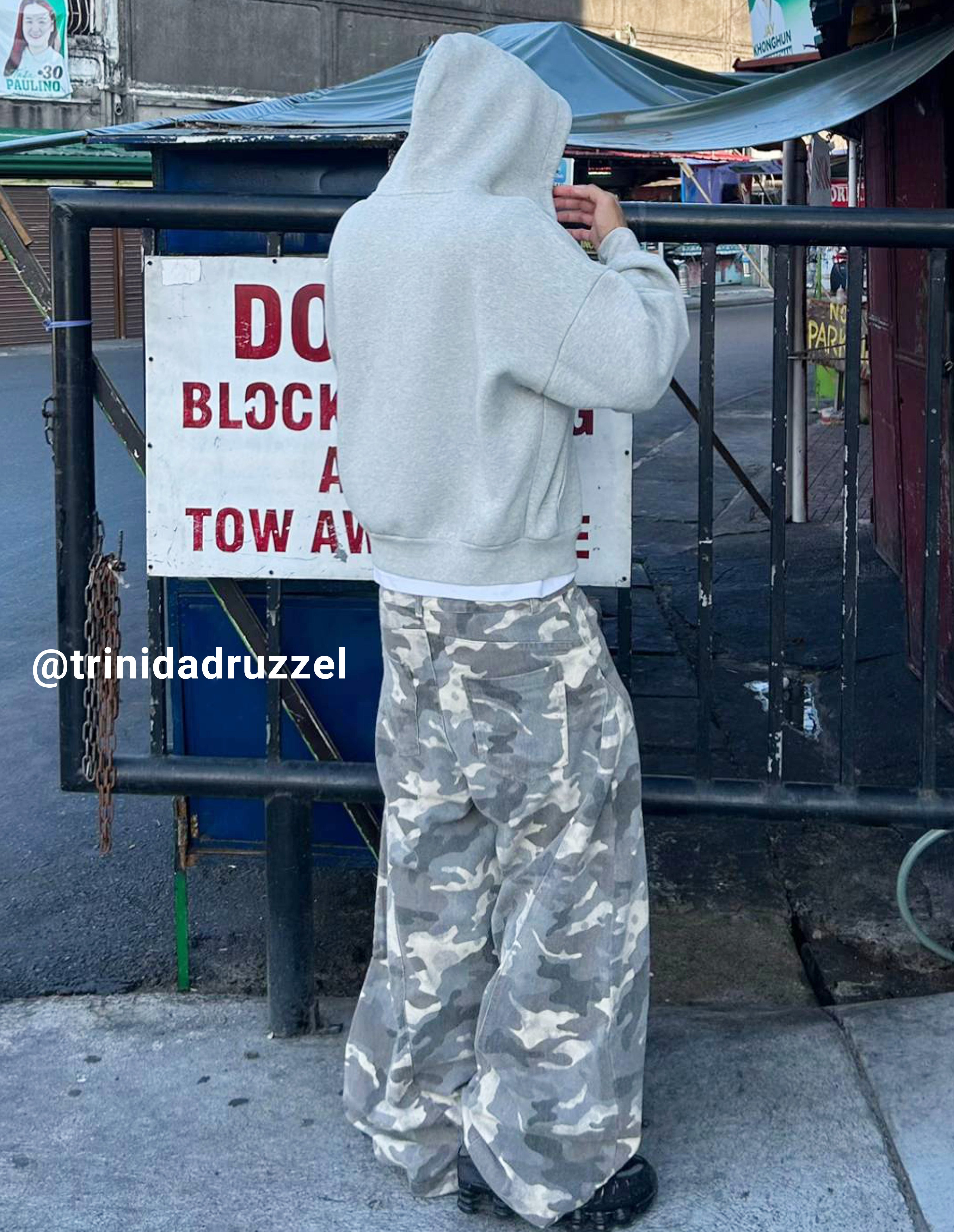 BAKYARDER Vintage Washed Camouflage Bucket Cargo Pants