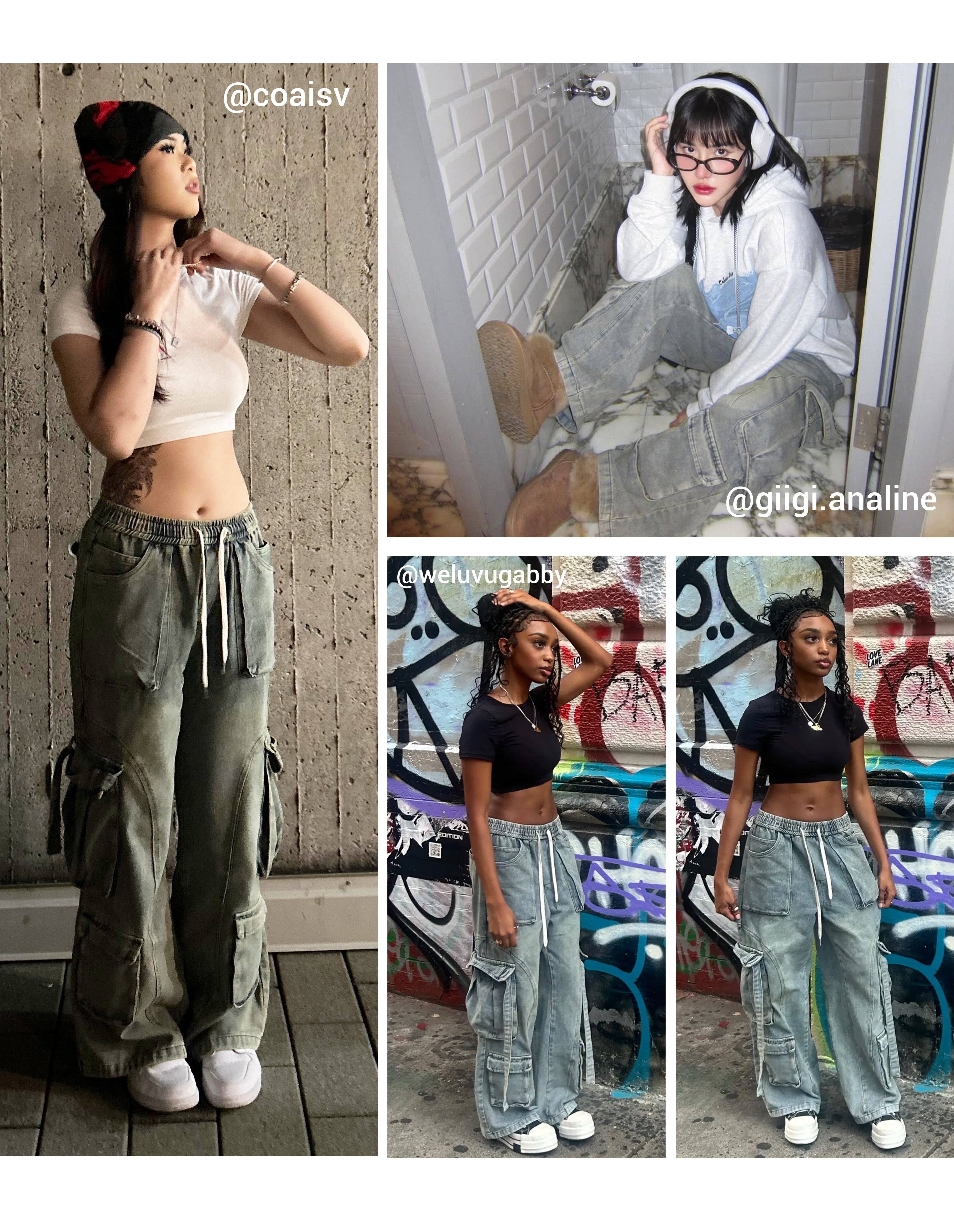 BAKYARDER High Street Distressed and Washed Workwear Denim Pants